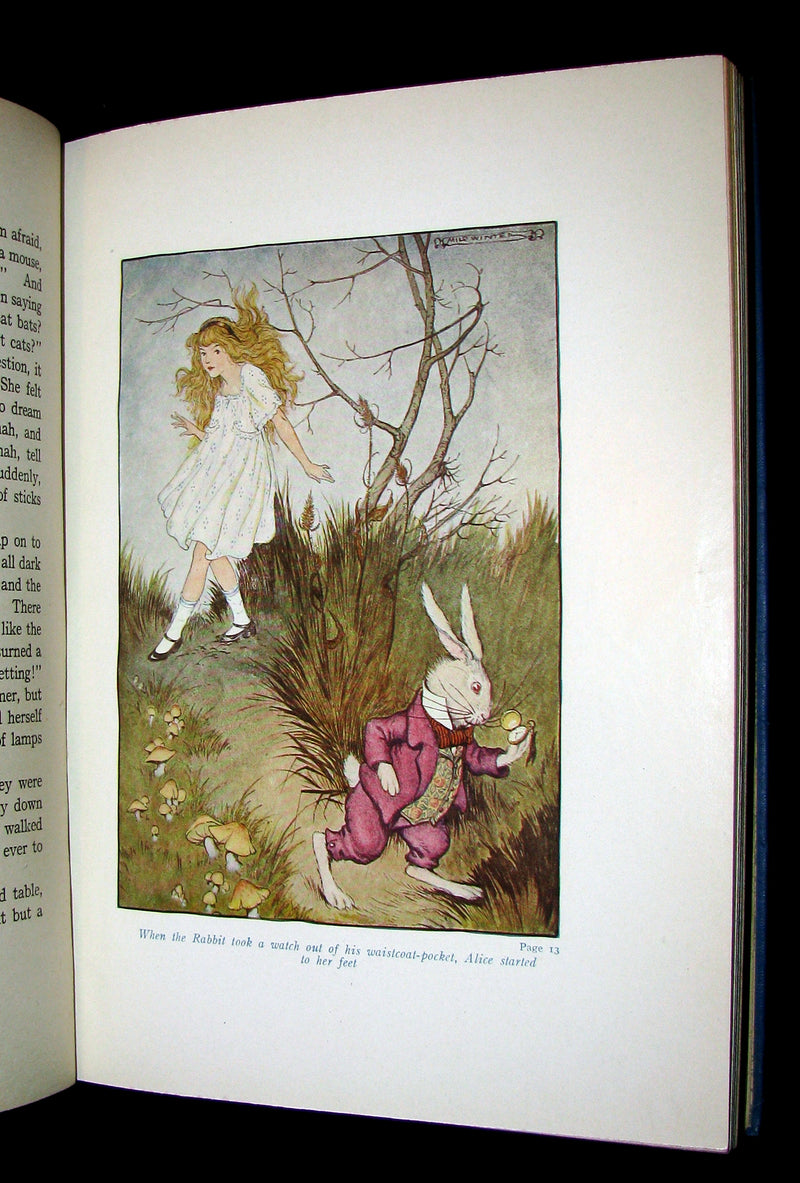 1916 Rare Windermere Edition - Alice's Adventures in Wonderland & Through the Looking-Glass Illustrated.