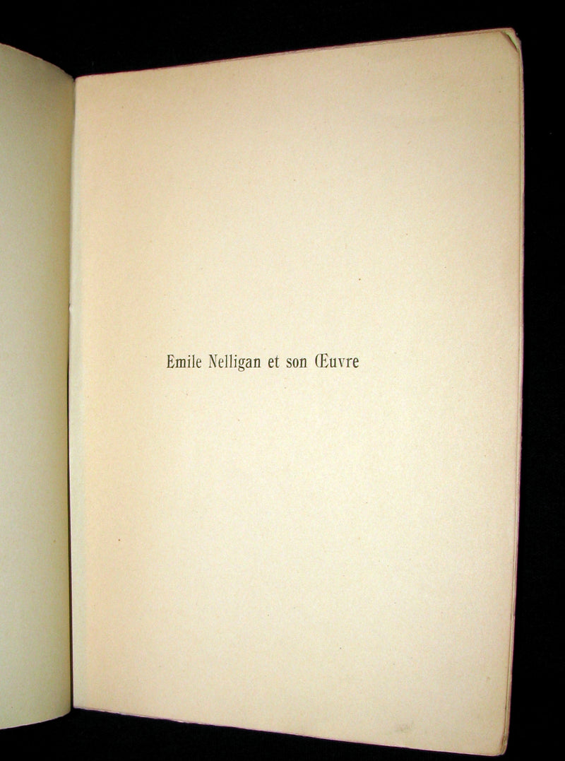 1903 Scarce French Book - Émile NELLIGAN et son Oeuvre (DANTIN, Louis) FIRST EDITION in original soft cover binding.