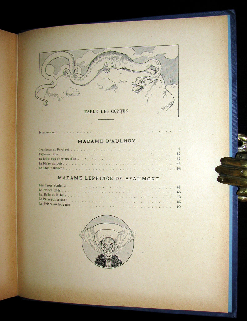 1900 Rare French Book - CONTES DE FÉES - Fairy Tales by The Countess d`Aulnoy and Ms Leprince de Beaumont.
