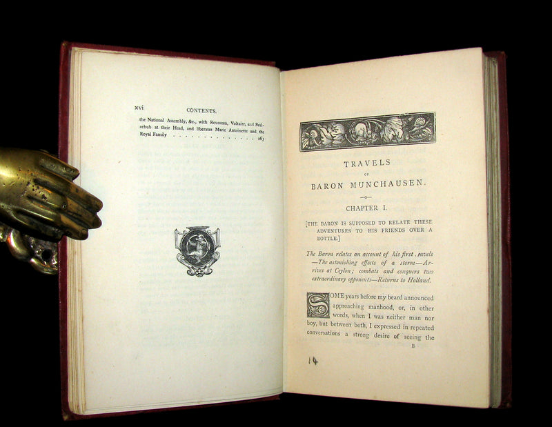 1868 Rare Book - The Travels and Surprising Adventures of Baron MUNCHAUSEN. Illustrated by Cruikshank.