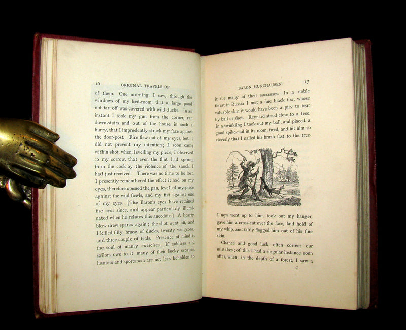 1868 Rare Book - The Travels and Surprising Adventures of Baron MUNCHAUSEN. Illustrated by Cruikshank.