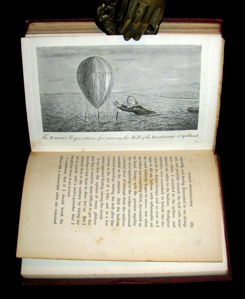 1868 Rare Book - The Travels and Surprising Adventures of Baron MUNCHAUSEN. Illustrated by Cruikshank.