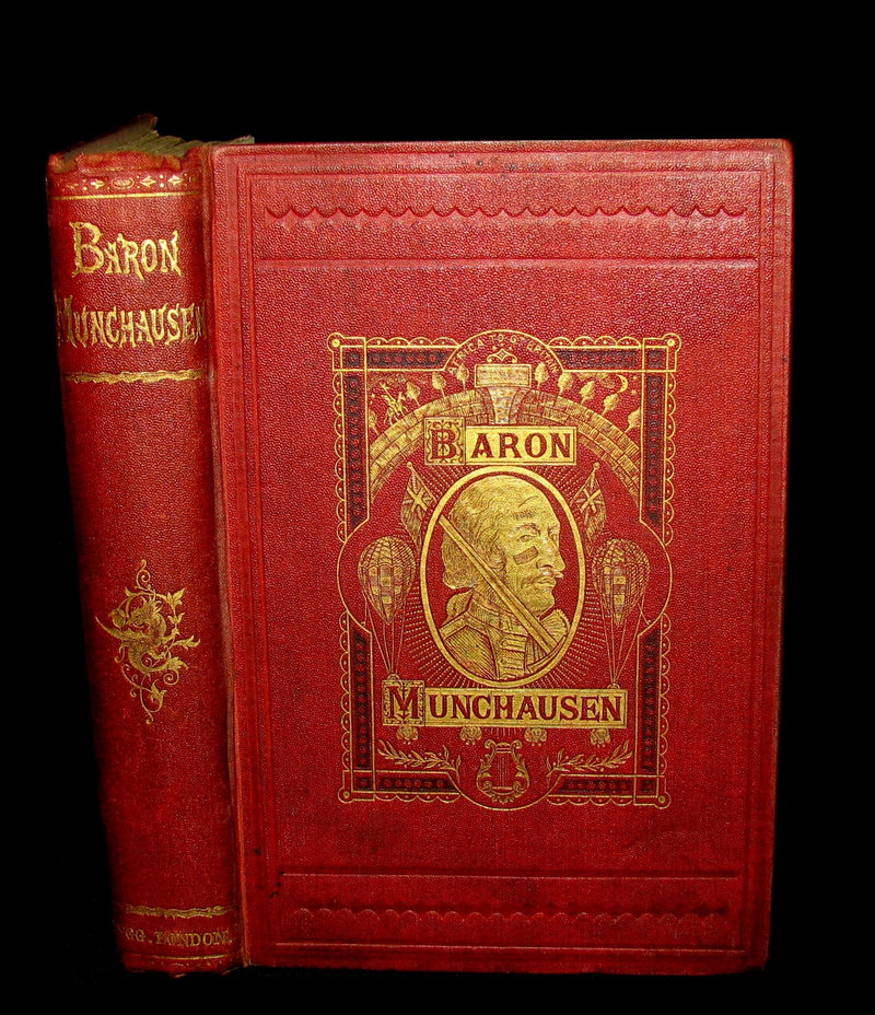 1868 Rare Book - The Travels and Surprising Adventures of Baron MUNCHAUSEN. Illustrated by Cruikshank.