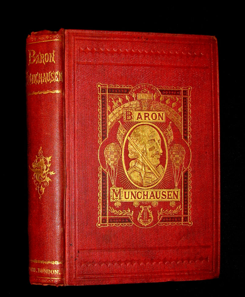 1868 Rare Book - The Travels and Surprising Adventures of Baron MUNCHAUSEN. Illustrated by Cruikshank.