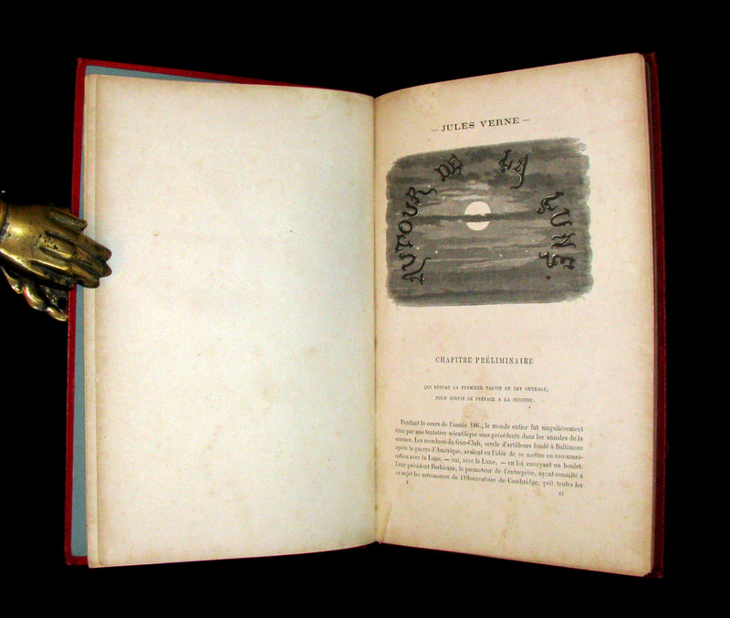 1880 Rare French Book - JULES VERNE - Around the Moon - AUTOUR DE LA LUNE. Illustrated.