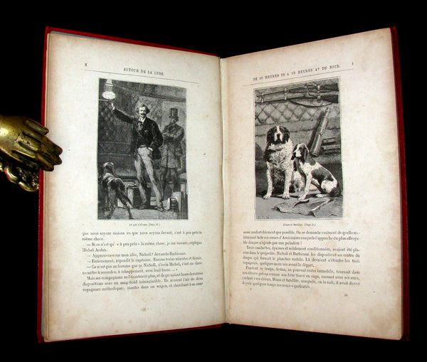 1880 Rare French Book - JULES VERNE - Around the Moon - AUTOUR DE LA LUNE. Illustrated.