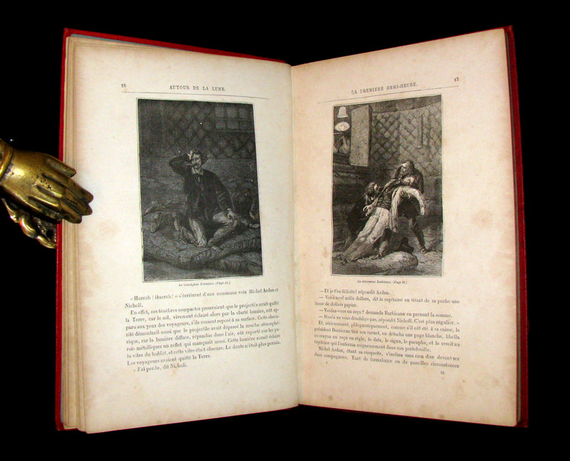 1880 Rare French Book - JULES VERNE - Around the Moon - AUTOUR DE LA LUNE. Illustrated.
