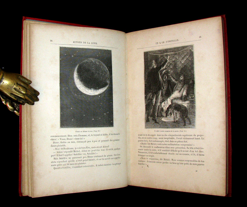 1880 Rare French Book - JULES VERNE - Around the Moon - AUTOUR DE LA LUNE. Illustrated.