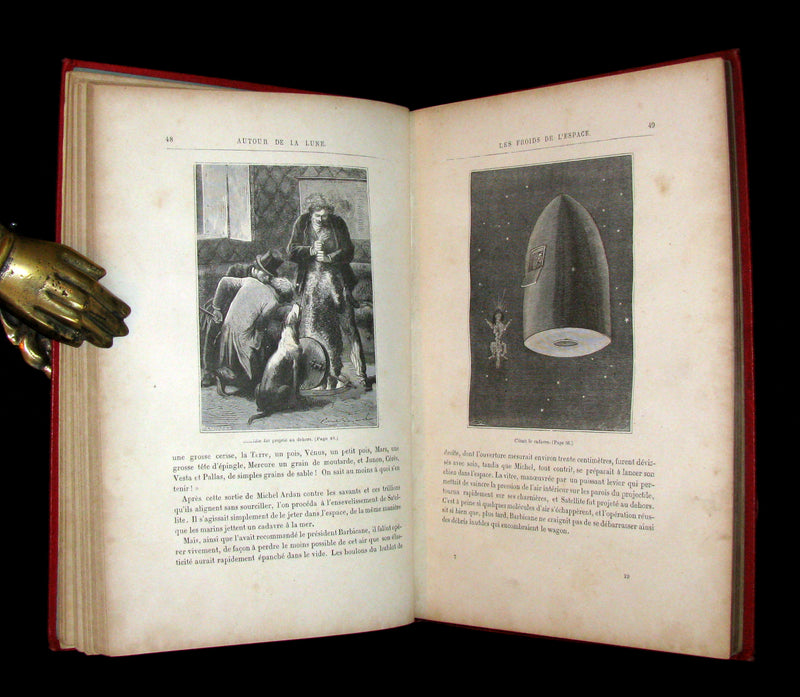 1880 Rare French Book - JULES VERNE - Around the Moon - AUTOUR DE LA LUNE. Illustrated.