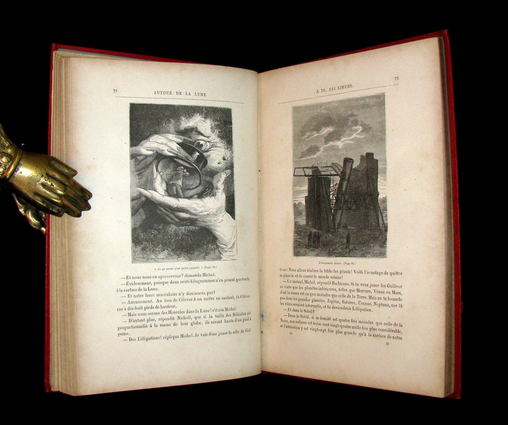 1880 Rare French Book - JULES VERNE - Around the Moon - AUTOUR DE LA L ...