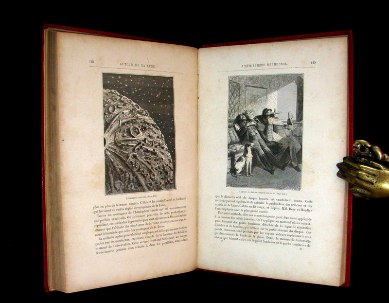 1880 Rare French Book - JULES VERNE - Around the Moon - AUTOUR DE LA LUNE. Illustrated.