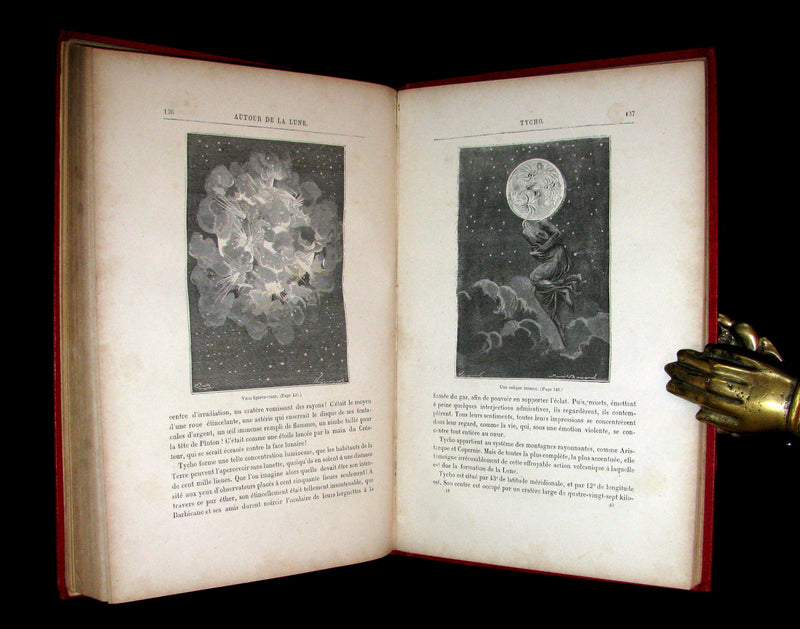 1880 Rare French Book - JULES VERNE - Around the Moon - AUTOUR DE LA LUNE. Illustrated.