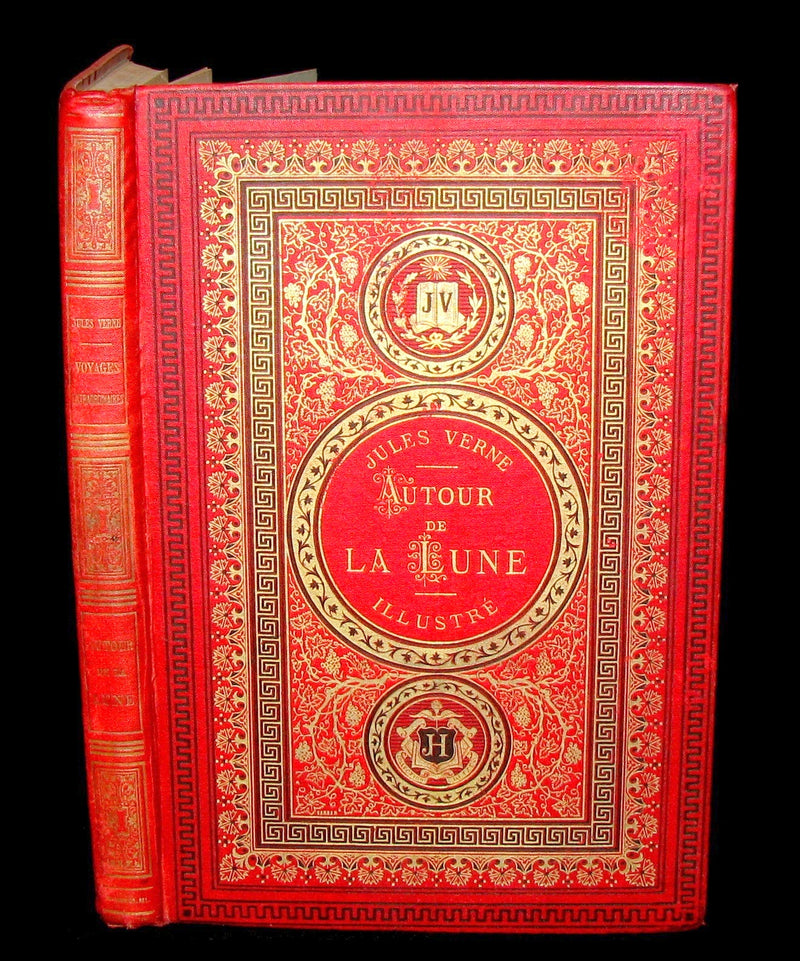 1880 Rare French Book - JULES VERNE - Around the Moon - AUTOUR DE LA LUNE. Illustrated.
