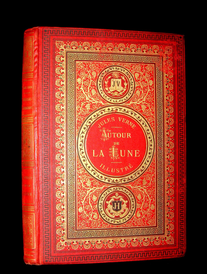 1880 Rare French Book - JULES VERNE - Around the Moon - AUTOUR DE LA LUNE. Illustrated.