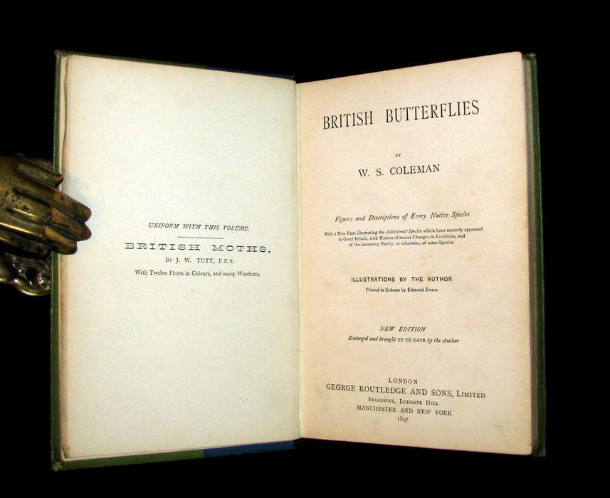 1897 Rare Book - British Butterflies, Figures and Descriptions of Every Native Species by W. S. Coleman.