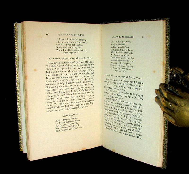 1897 Rare Book - MEDIEVAL HISTORY of Aucassin and Nicolette. Knighthood and Chivalry.