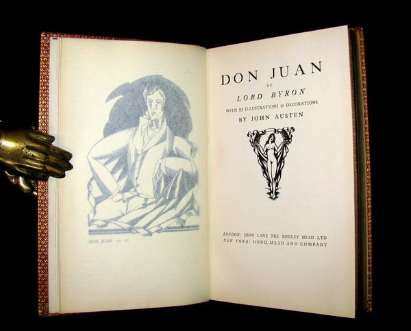1926 Rare 1stED - Lord Byron's DON JUAN illustrated by John Austen & bound by Sangorski & Sutcliffe.