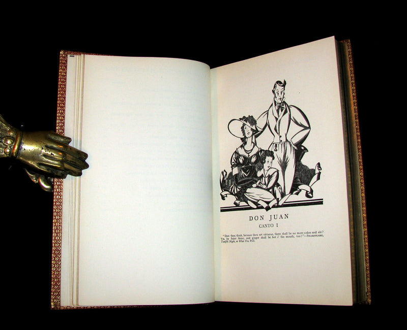 1926 Rare 1stED - Lord Byron's DON JUAN illustrated by John Austen & bound by Sangorski & Sutcliffe.