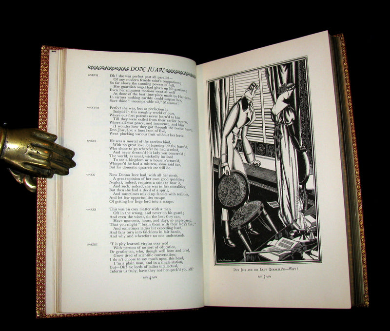 1926 Rare 1stED - Lord Byron's DON JUAN illustrated by John Austen & bound by Sangorski & Sutcliffe.