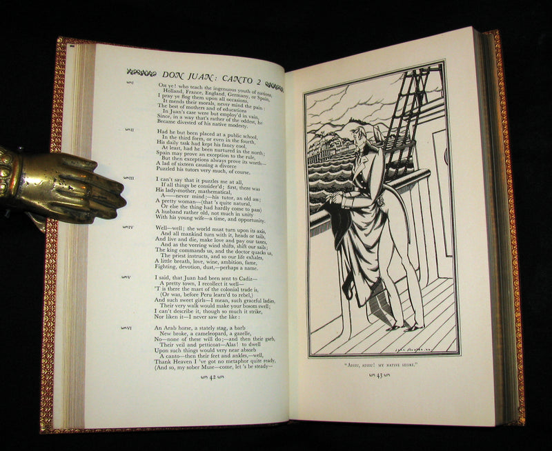 1926 Rare 1stED - Lord Byron's DON JUAN illustrated by John Austen & bound by Sangorski & Sutcliffe.