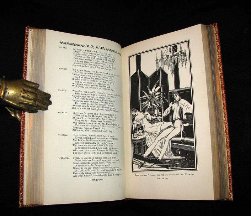 1926 Rare 1stED - Lord Byron's DON JUAN illustrated by John Austen & bound by Sangorski & Sutcliffe.