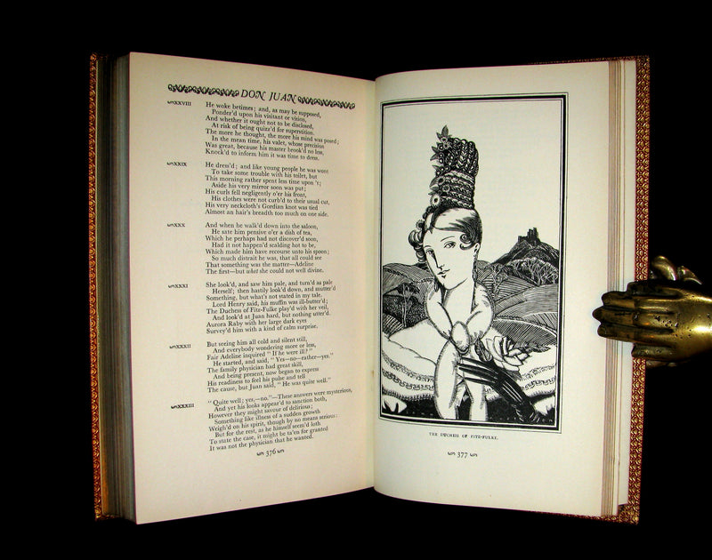1926 Rare 1stED - Lord Byron's DON JUAN illustrated by John Austen & bound by Sangorski & Sutcliffe.