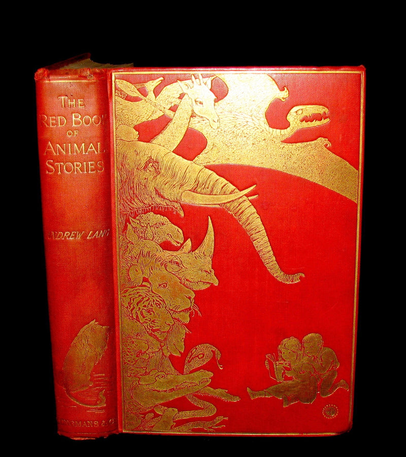 1899 Rare 1stEd Book - The RED BOOK of ANIMAL STORIES by Andrew Lang Illustrated by H.J. FORD.