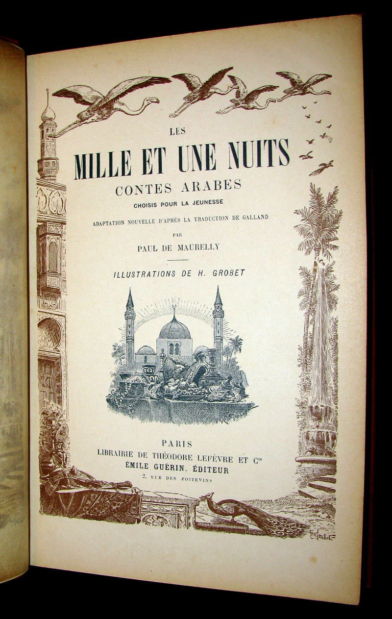 1890 Rare illustrated French Book ~ One Thousand and One Nights - Les Mille et une Nuits - Arabic Tales.