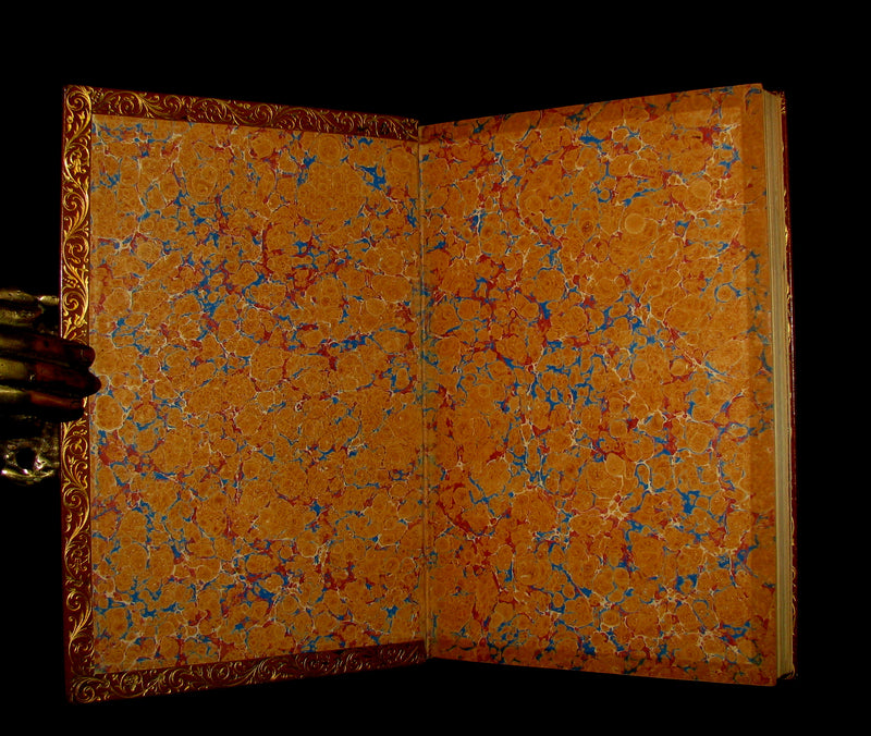 1868 Nice Bartlett & Co Binding - The Travels and Surprising Adventures of Baron MUNCHAUSEN. Illustrated in COLOR by Cruikshank.