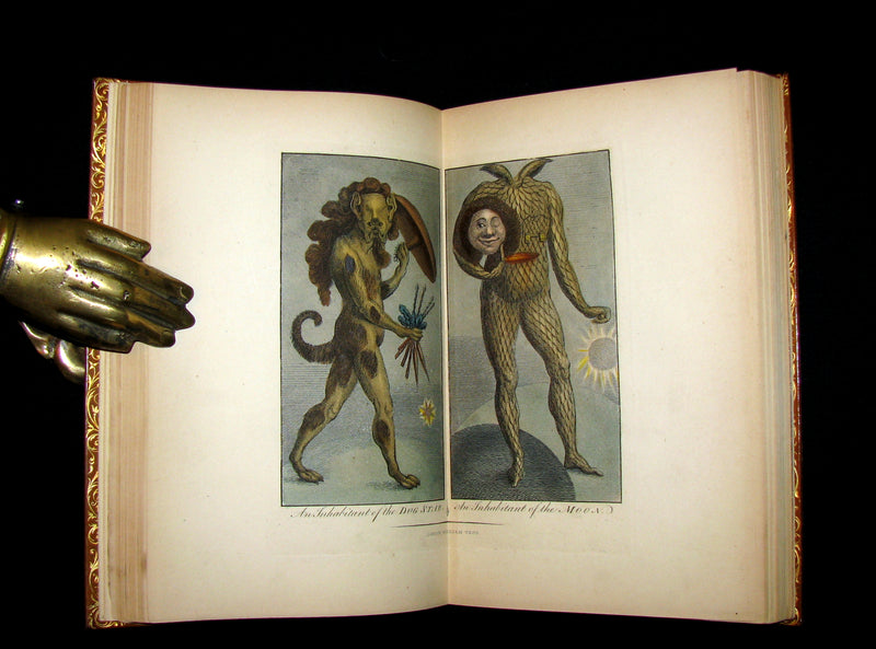 1868 Nice Bartlett & Co Binding - The Travels and Surprising Adventures of Baron MUNCHAUSEN. Illustrated in COLOR by Cruikshank.