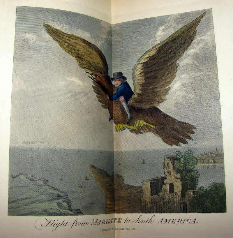 1868 Nice Bartlett & Co Binding - The Travels and Surprising Adventures of Baron MUNCHAUSEN. Illustrated in COLOR by Cruikshank.