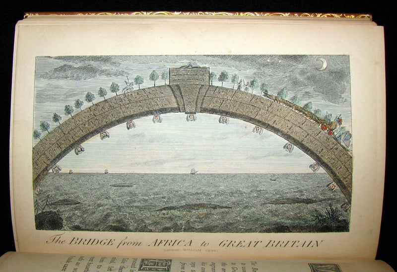 1868 Nice Bartlett & Co Binding - The Travels and Surprising Adventures of Baron MUNCHAUSEN. Illustrated in COLOR by Cruikshank.