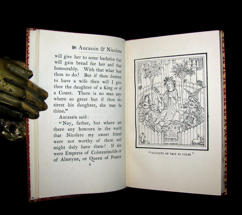 1917 Nice RIVIERE Binding - MEDIEVAL HISTORY of Aucassin and Nicolete. Knighthood and Chivalry.