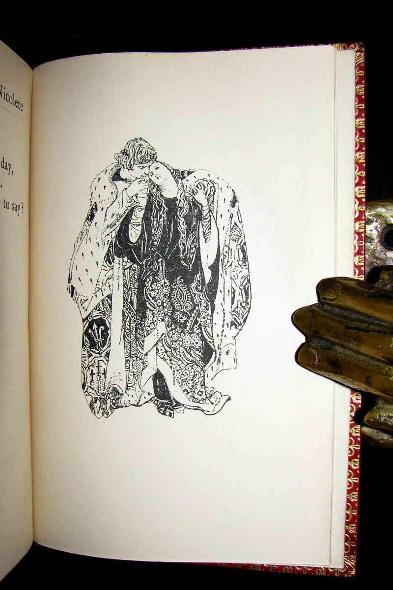 1917 Nice RIVIERE Binding - MEDIEVAL HISTORY of Aucassin and Nicolete. Knighthood and Chivalry.