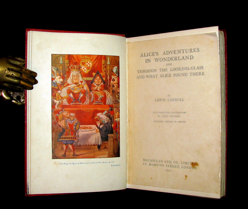 1911 Rare First color illustrated Edition - Alice's Adventures in Wonderland & Through the Looking-Glass.