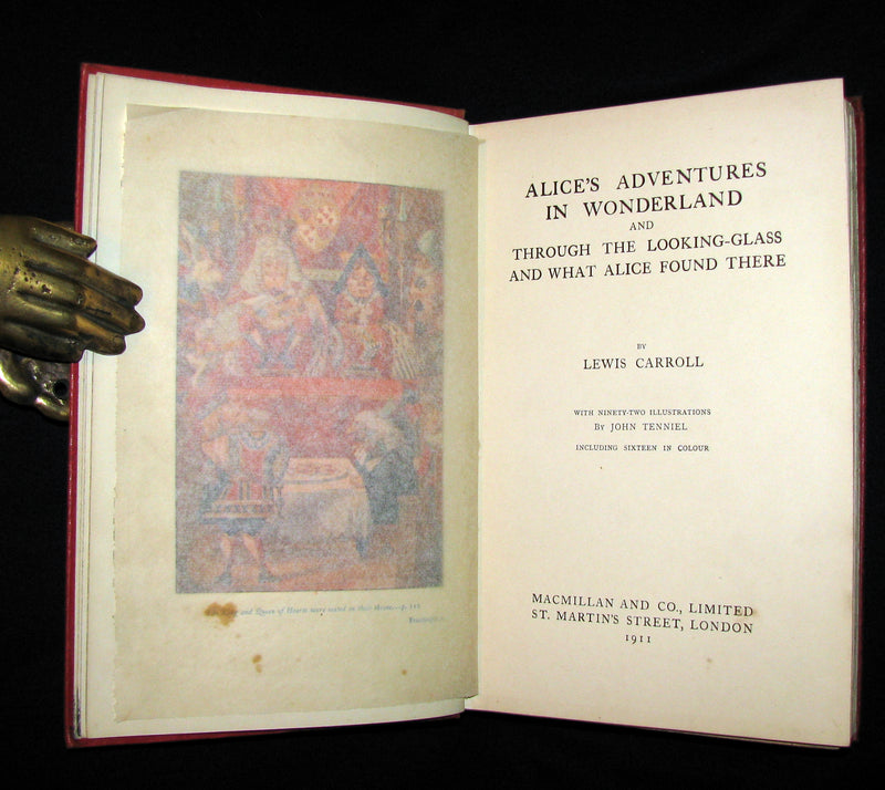 1911 Rare First color illustrated Edition - Alice's Adventures in Wonderland & Through the Looking-Glass.