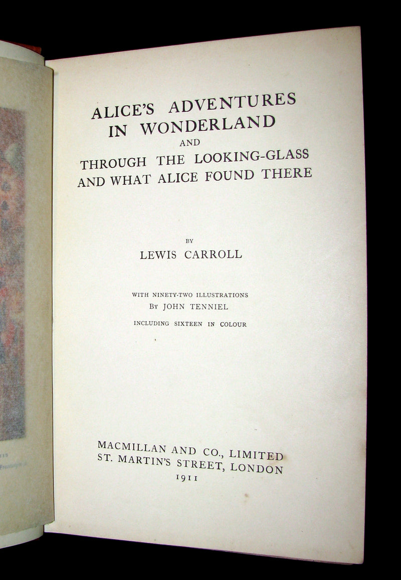 1911 Rare First color illustrated Edition - Alice's Adventures in Wonderland & Through the Looking-Glass.