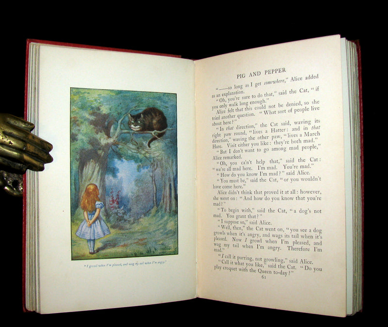 1911 Rare First color illustrated Edition - Alice's Adventures in Wonderland & Through the Looking-Glass.