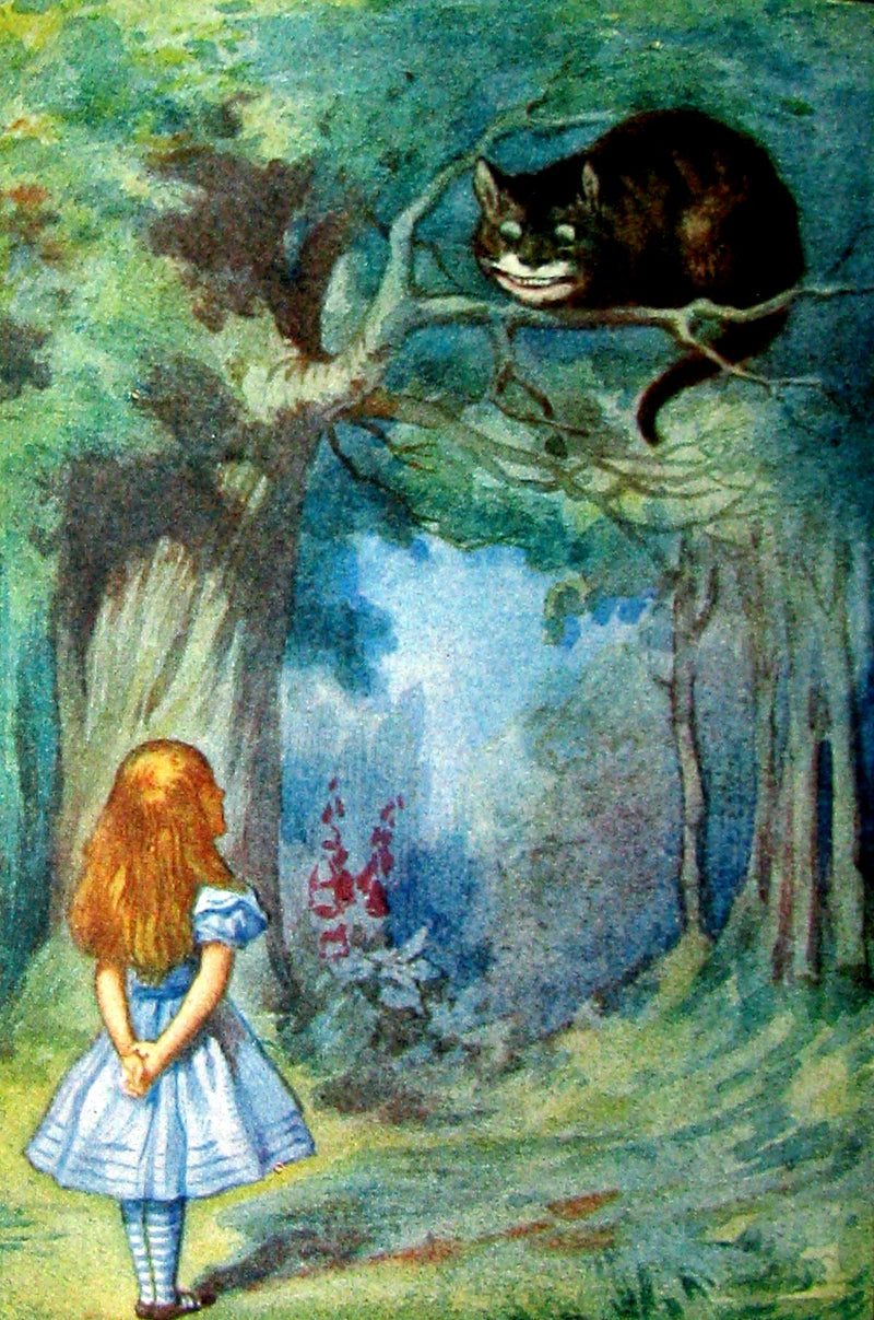 1911 Rare First color illustrated Edition - Alice's Adventures in Wonderland & Through the Looking-Glass.