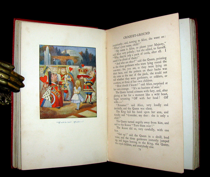 1911 Rare First color illustrated Edition - Alice's Adventures in Wonderland & Through the Looking-Glass.