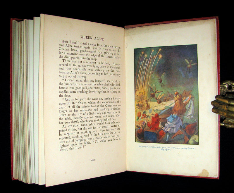 1911 Rare First color illustrated Edition - Alice's Adventures in Wonderland & Through the Looking-Glass.
