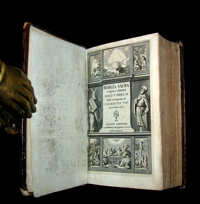 1682 Rare Latin Bible - BIBLIA SACRA - Holy Bible published in Cologne. Old & New Testament.