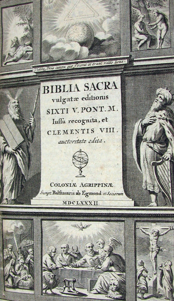 1682 Rare Latin Bible - BIBLIA SACRA - Holy Bible published in Cologne. Old & New Testament.