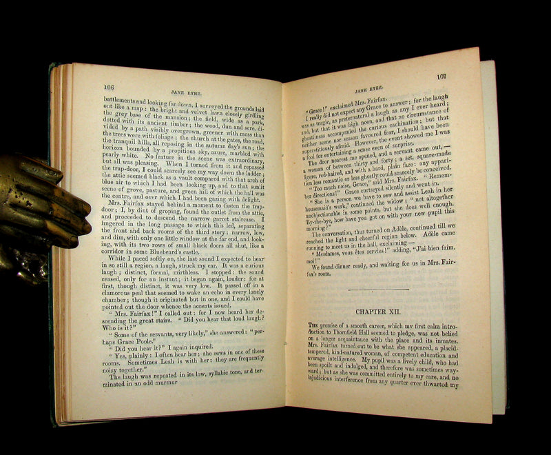 1886 Rare Victorian Book - JANE EYRE. An Autobiography by Currer Bell (CHARLOTTE BRONTË).