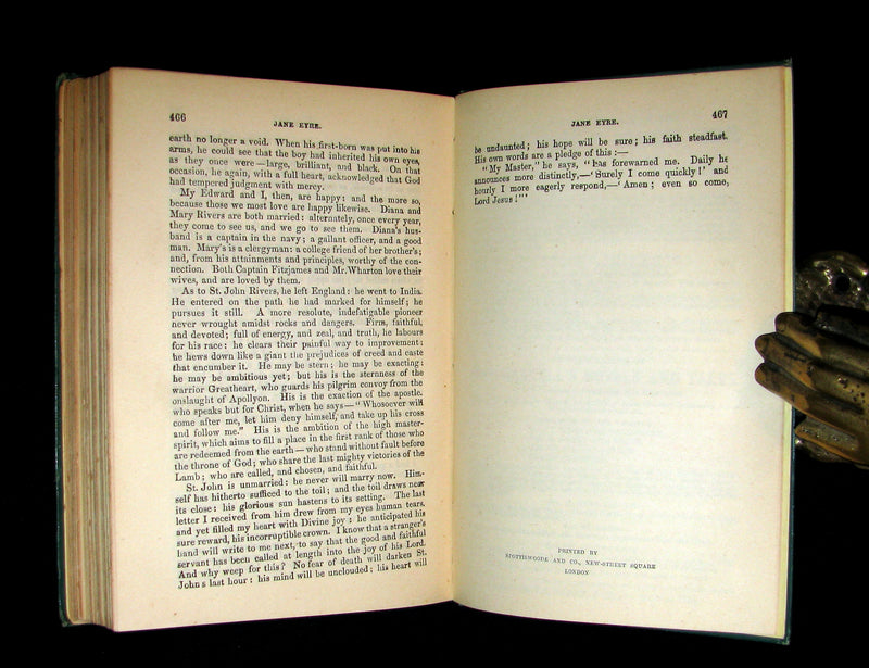 1886 Rare Victorian Book - JANE EYRE. An Autobiography by Currer Bell (CHARLOTTE BRONTË).