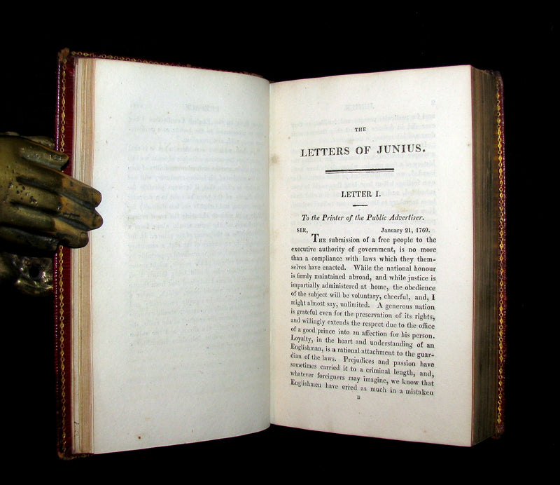 1820 Rare Book bound by Bumpus - LETTERS of JUNIUS or Junius: Stat nominis umbra.