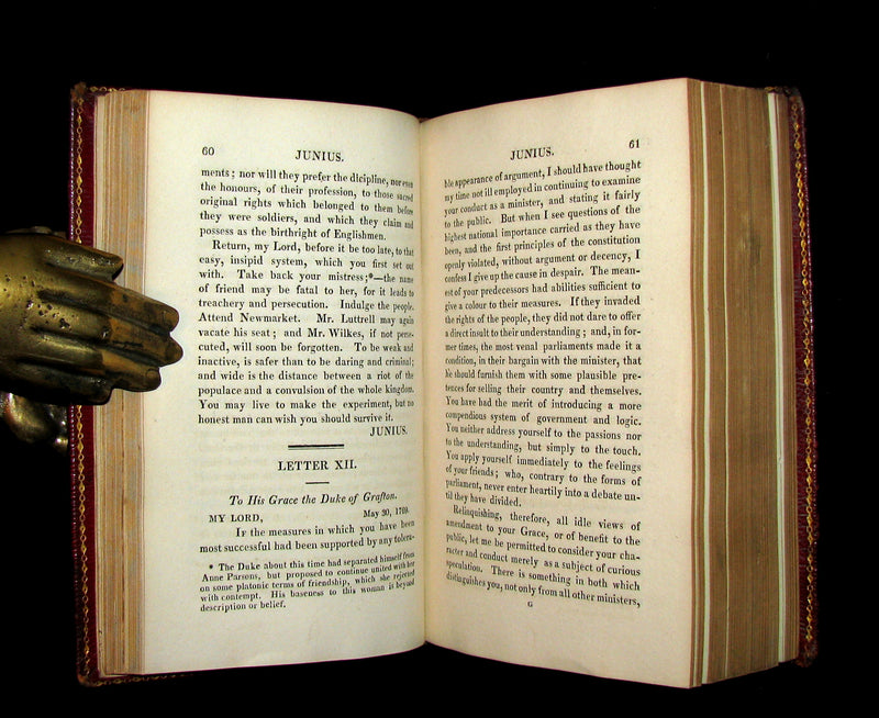 1820 Rare Book bound by Bumpus - LETTERS of JUNIUS or Junius: Stat nominis umbra.