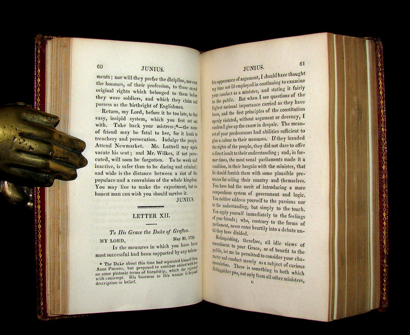 1820 Rare Book bound by Bumpus - LETTERS of JUNIUS or Junius: Stat nominis umbra.