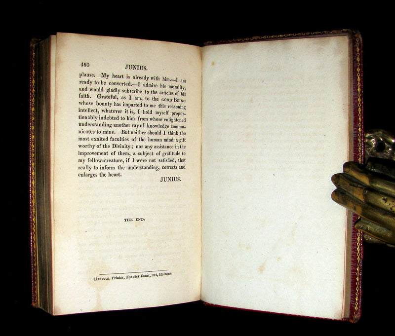 1820 Rare Book bound by Bumpus - LETTERS of JUNIUS or Junius: Stat nominis umbra.