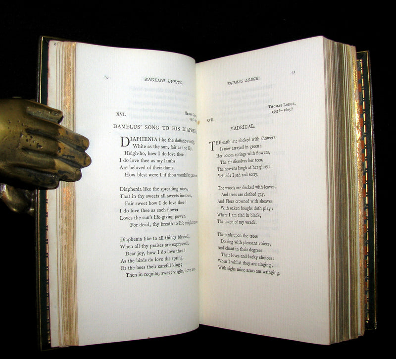 1883 Rare poetry Book - ENGLISH LYRICS beautifully bound by Sangorski & Sutcliffe.